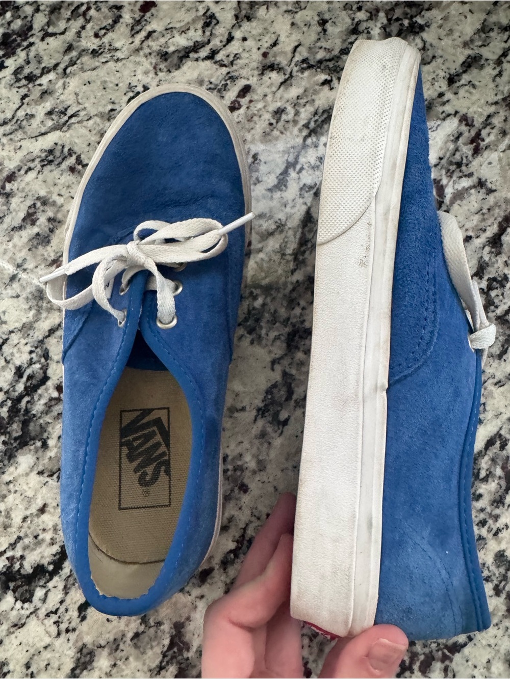 Vans Women’s Suede Low-Top Sneakers - Royal Blue with White Laces - Picture 8 of 9
